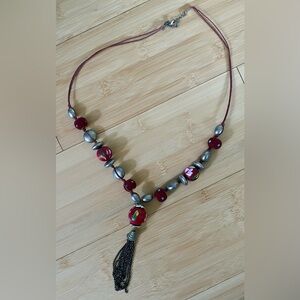 Beaded tassel necklace